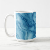 Elegant Blue Marble with Fluid Wave-Like Design  Kaffeetasse (Links)