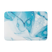 Elegant Blue Marbled Badematte (Vorderseite)
