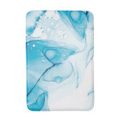 Elegant Blue Marbled Badematte (Vorderseite Vertikal)