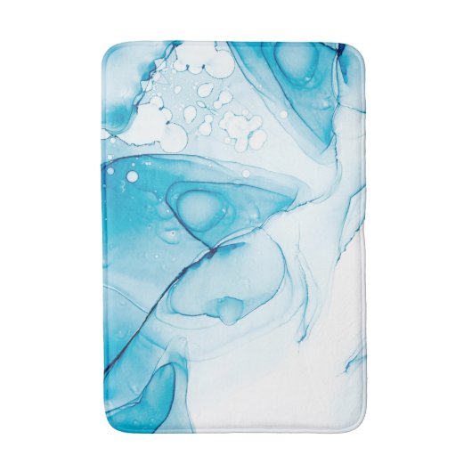 Elegant Blue Marbled Badematte (Vorderseite Vertikal)