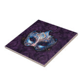 Elegant Blue Masquerade Mask Fliese (Seite)