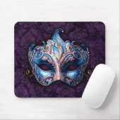 Elegant Blue Masquerade Mask Mousepad (Mit Mouse)