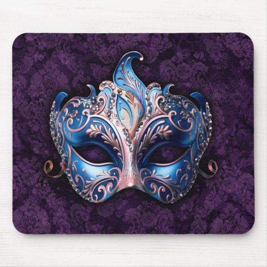 Elegant Blue Masquerade Mask Mousepad (Vorne)