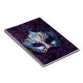 Elegant Blue Masquerade Mask Notizblock (Rechte Seite)