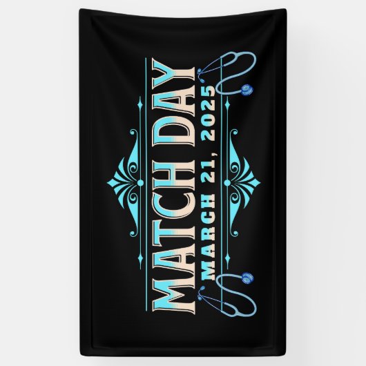 Elegant Blue Match Day 2025 Celebration Banner (Vertikal)
