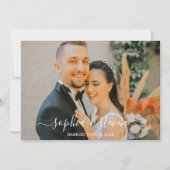 Elegant Blue Mediterranean Lemon Wedding Dankeskarte (Vorderseite)