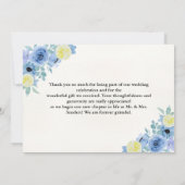 Elegant Blue Mediterranean Lemon Wedding Dankeskarte (Rückseite)