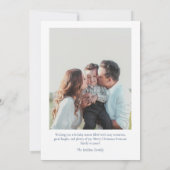 Elegant Blue Merry Christmas Foto Karte (Rückseite)