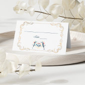 Elegant Blue Mexican Baroque Hummingbird Wedding Platzkarte
