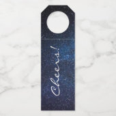 Elegant Blue Milkyway Galaxy Texture Flaschenanhänger (Vorderseite)