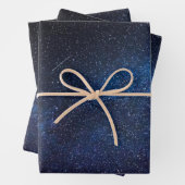 Elegant Blue Milkyway Galaxy Texture Geschenkpapier Set (Beispiel)