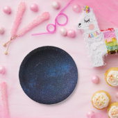 Elegant Blue Milkyway Galaxy Texture Pappteller (Party)