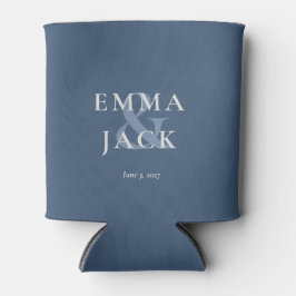 Elegant Blue Minimalist ampersand Wedding  Dosenkühler