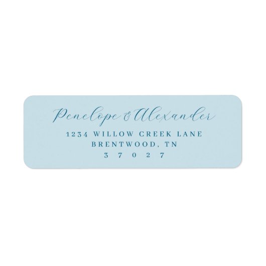 Elegant Blue Minimalist Calligraphy (Vorne)