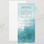 Elegant Blue Minimalist Menu Menükarte (Vorne/Hinten)