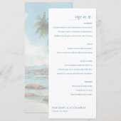 Elegant Blue Minimalist Menu Menükarte (Vorne/Hinten)