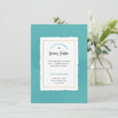 Elegant Blue Minimalistisch Luxuriöse Einladung (Stehend Vorderseite)