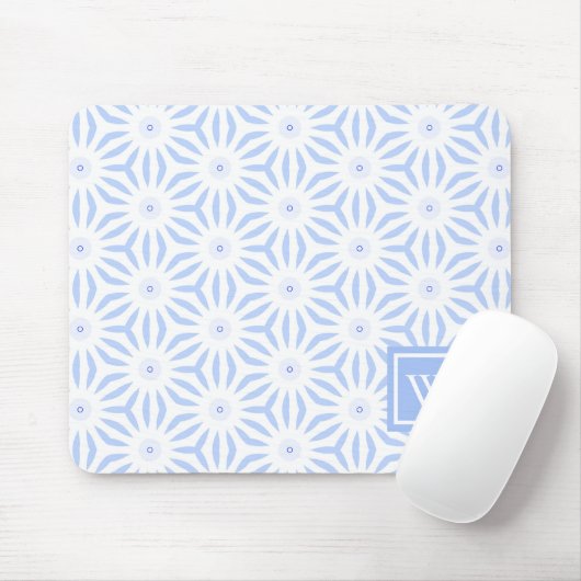 Elegant Blue Modern Geometric  Mousepad (Mit Mouse)