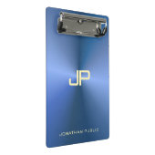 Elegant Blue Modern Mit Monogramm Template Trendy Mini Klemmbrett (Schrägansicht)