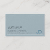 Elegant Blue Modern Monogram Luxe Pearl Finish Visitenkarte (Rückseite)