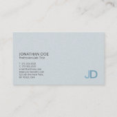 Elegant Blue Modern Monogram Luxury Pearl Finish Visitenkarte (Rückseite)