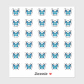 Elegant Blue Monarch Butterfly Monogram Initials Aufkleber (Blatt)