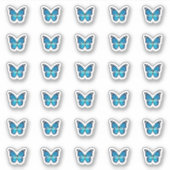 Elegant Blue Monarch Butterfly Monogram Initials Aufkleber (Vorderseite)