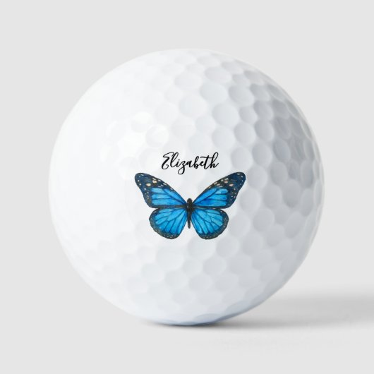 Elegant Blue Monarch Butterfly Personalisiert Lady Golfball (Vorderseite)