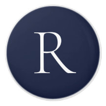 Elegant Blue Monogram Cabinet Accessory