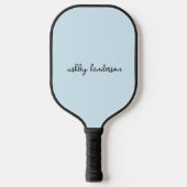 Elegant Blue Monogram Full Name Pickleball Schläger (Vorderseite)