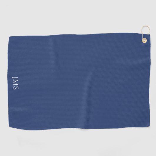Elegant Blue Monogram Golfhandtuch (Horizontal)