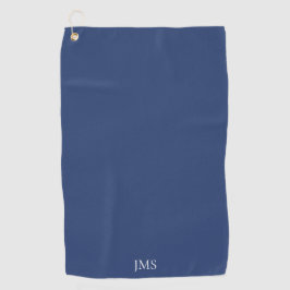 Elegant Blue Monogram Golfhandtuch