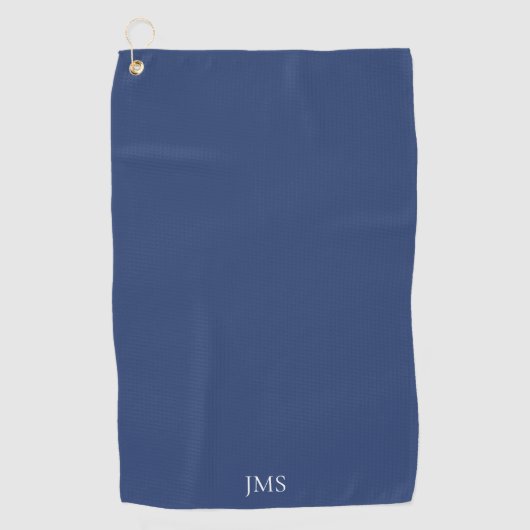 Elegant Blue Monogram Golfhandtuch (Vorderseite)