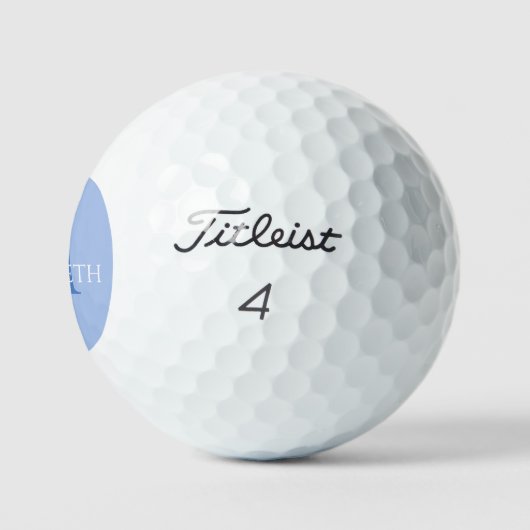 Elegant Blue Monogram Modern Personalized Classic  Golfball (Logo)