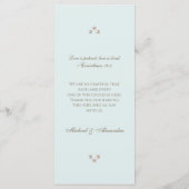 Elegant Blue Monogram Pearl Christian Wedding Menu Menükarte (Rückseite)