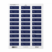 Elegant Blue Monogram Return Address (Vorne)