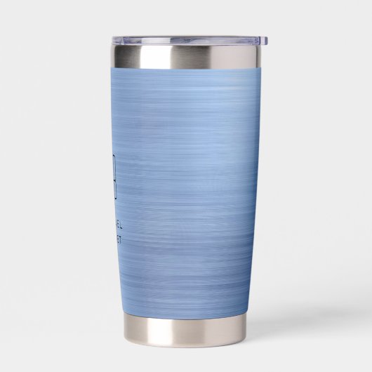 Elegant Blue Monogram Thermobecher (Links)