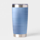 Elegant Blue Monogram Thermobecher (Rückseite)