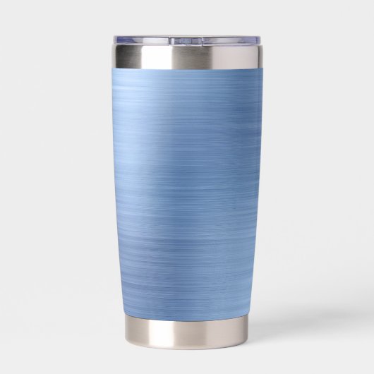 Elegant Blue Monogram Thermobecher (Rückseite)