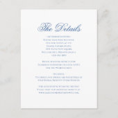 Elegant Blue Monogram Wappen Formal Script Wedding Begleitkarte (Vorderseite)