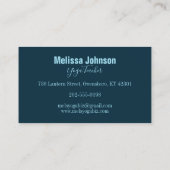 Elegant Blue Moon Watercolor Visitenkarte (Rückseite)