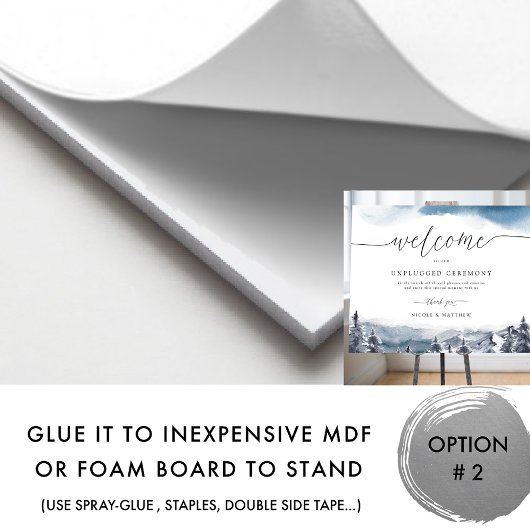 Elegant Blue Mountains Unplugged Zeremony Sign Poster