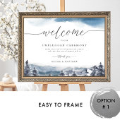 Elegant Blue Mountains Unplugged Zeremony Sign Poster