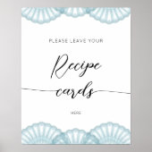 Elegant Blue Muschel verlasse hier Ihre Rezeptkart Poster (Vorne)