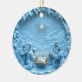 Elegant Blue Nativity Scene Weihnachtsschmuck (Links)