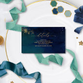 Elegant Blue, Navy Green Wedding Website /Details Begleitkarte