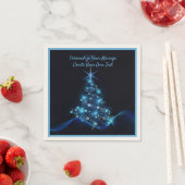 Elegant Blue Neon Christmas Tree Personalize Serviette (Beispiel)