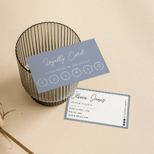 Elegant Blue Neutral Trendy Boho Modern 6 Punch Treuekarte