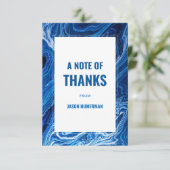 Elegant Blue Ocean Waves Bar Mitzvah Dankeskarte (Stehend Vorderseite)