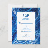 Elegant Blue Ocean Waves Bar Mitzvah RSVP Karte (Vorderseite)